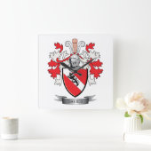 Davies Family Crest Coat of Arms Vierkante Klok (Huis)