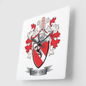 Davies Family Crest Coat of Arms Vierkante Klok (Hoek)