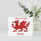 Davies Welsh Dragon Briefkaart (Staand voorkant)