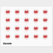 Davies Welsh Dragon Ronde Sticker (Vel)