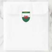 Davies Welsh Flag Shield Ronde Sticker (Tas)
