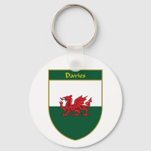 Davies Welshe Vlag Schild Sleutelhanger