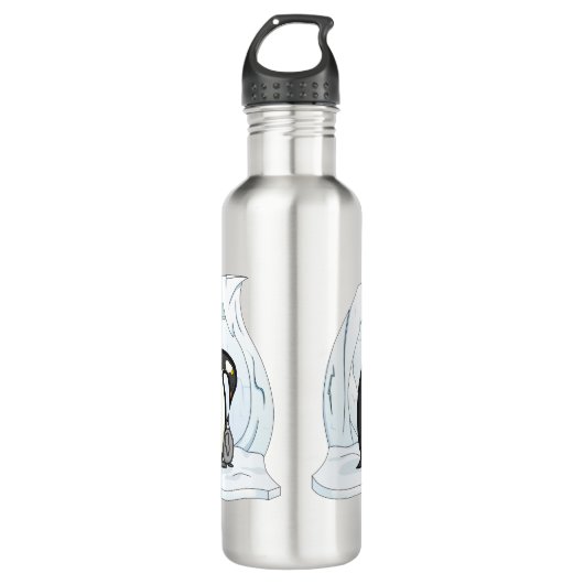 Davin en Annie de Penguins Water Bottle Waterfles (Voorkant)