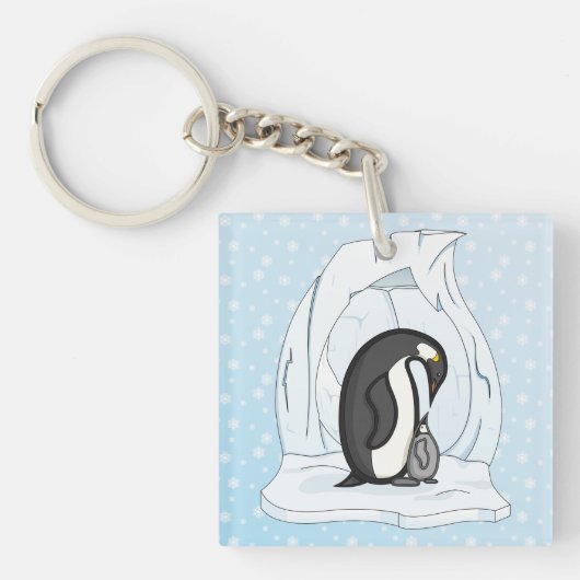 Davin en Annie de Pinguïns Acryl Sleutelhanger (Voorkant)