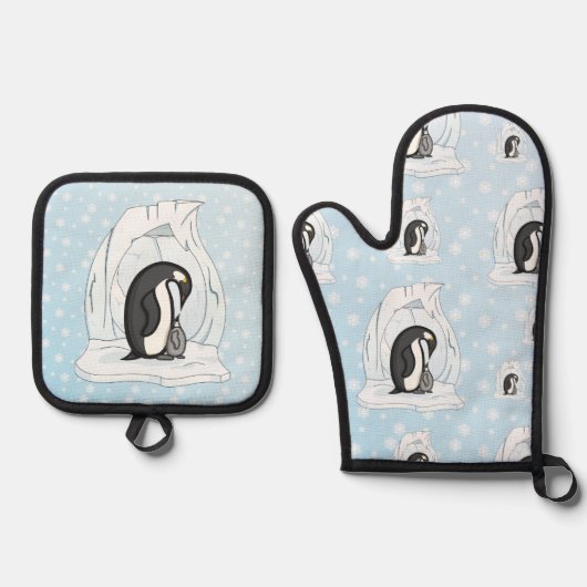 Davin en Annie de Pinguïns Ovenwant & Pannenlap Set (Voorkant)
