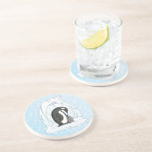 Davin en Annie de Pinguïns Sandstone Onderzetter (Zijkant)