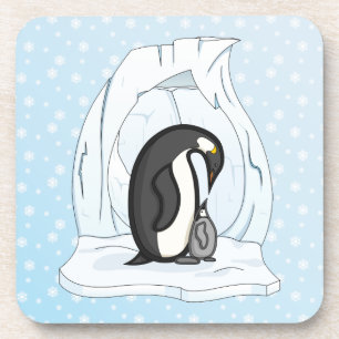 Davin en Annie de Pinguïns Vierkante Coaster Onderzetter