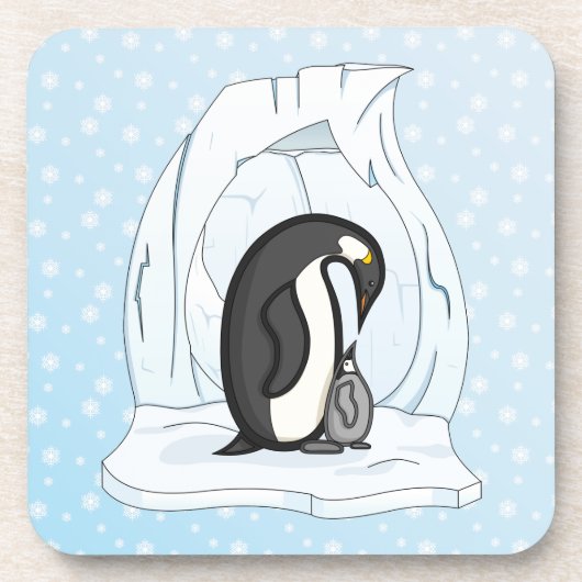 Davin en Annie de Pinguïns Vierkante Coaster Onderzetter (Voorkant)