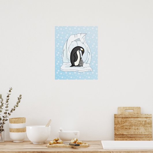 Davin en Annie het Poster Penguins (Keuken)