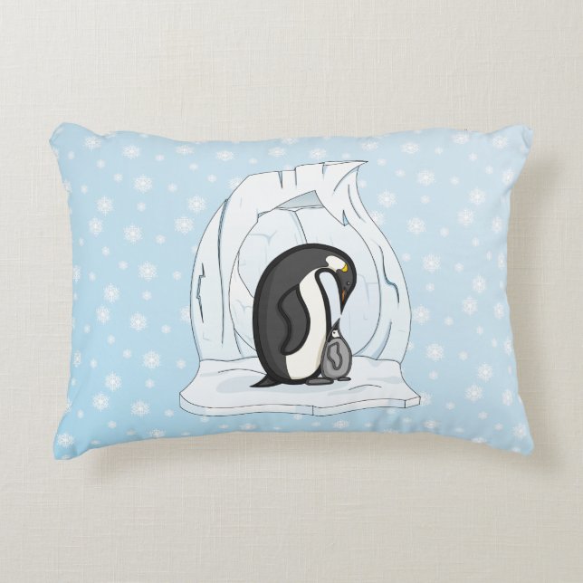 Davin en Annie the Penguins Accent Pillow Kussen (Voorkant)