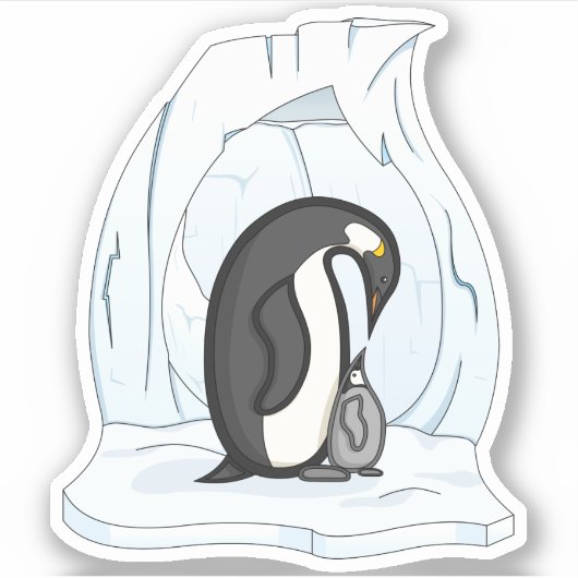 Davin en Annie the Penguins Contour Sticker (Voorkant)