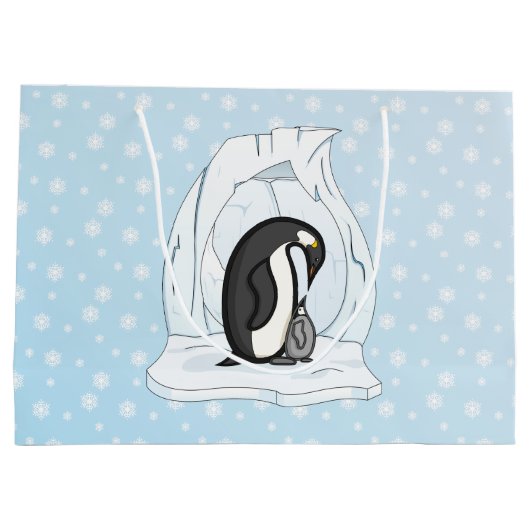 Davin en Annie the Penguins Gift Bag Large Cadeautasje (Achterkant)