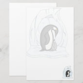 Davin en Annie the Penguins Stationery Briefpapier (Voorkant / Achterkant)