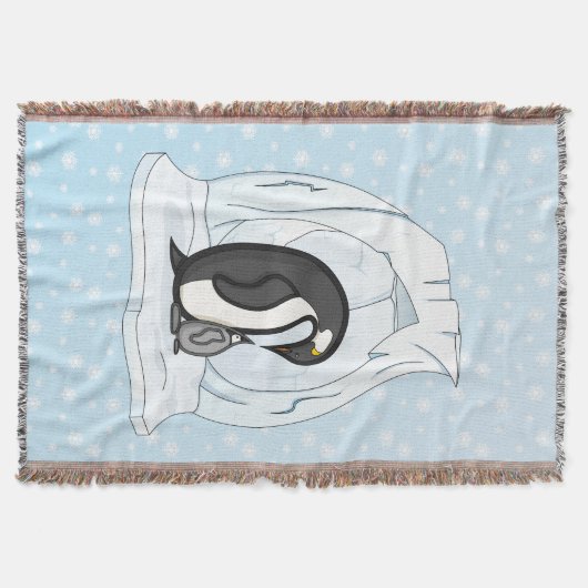 Davin en Annie the Penguins Throw Blanket Deken (Voorkant)