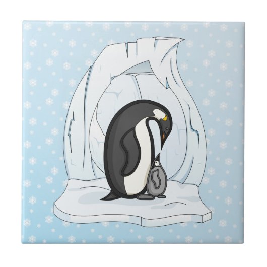 Davin en Annie the Penguins Tile Tegeltje (Voorkant)