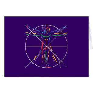 DaVinci Anatomy Man in Chakra Colors