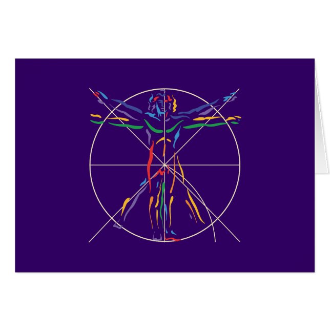 DaVinci Anatomy Man in Chakra Colors (Voorkant Horizontaal)