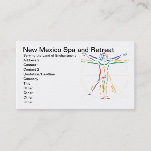 DaVinci Anatomy Man in Chakra Colors Afsprakenkaartje (Voorkant)