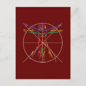 DaVinci Anatomy Man in Chakra Colors Briefkaart (Voorkant)