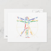 DaVinci Anatomy Man in Chakra Colors Briefkaart (Voorkant / Achterkant)