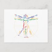 DaVinci Anatomy Man in Chakra Colors Briefkaart (Voorkant)