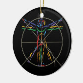 DaVinci Anatomy Man in Chakra Colors Keramisch Ornament (Links)