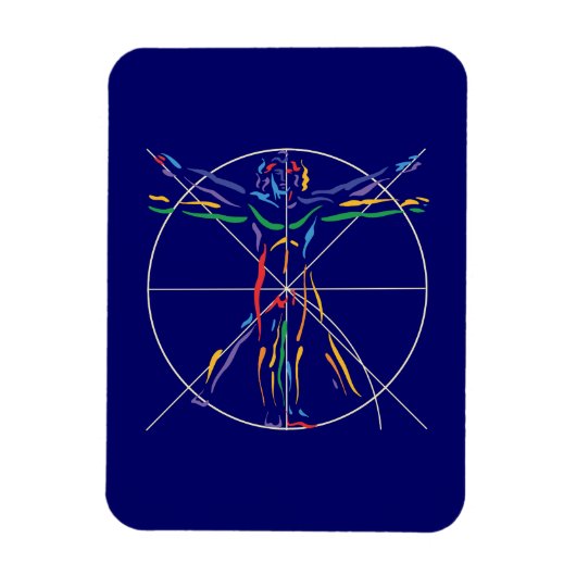 DaVinci Anatomy Man in Chakra Colors Magneet (Verticaal)