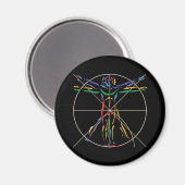 DaVinci Anatomy Man in Chakra Colors Magneet (Voorkant / Achterkant)