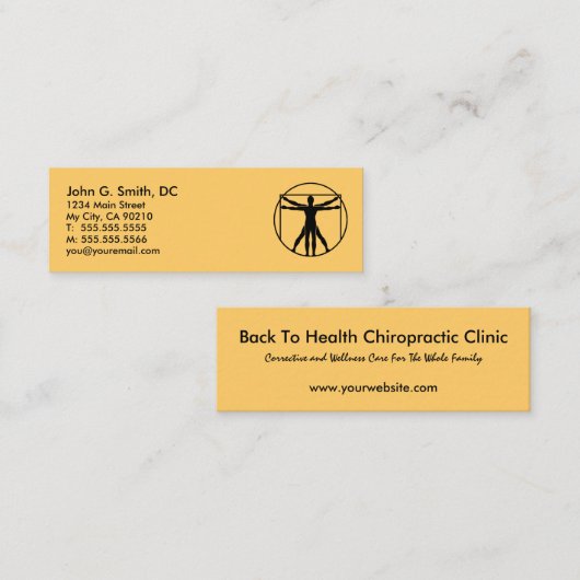 DaVinci Logo Mini Referral-chiropractor Mini Visitekaartje (Voorkant / Achterkant)