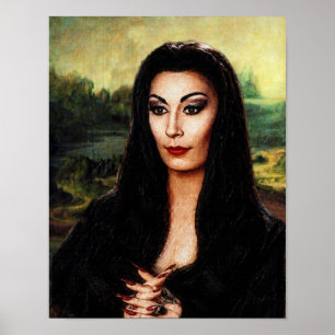 DaVinci Morticia Addams Mashup Poster
