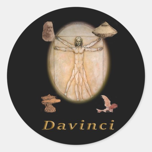 Davinci Ronde Sticker (Voorkant)