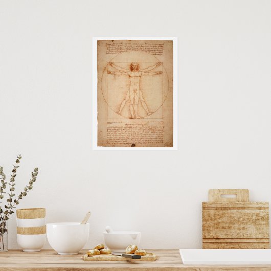 DaVinci Vitruviaans Man Poster (Keuken)