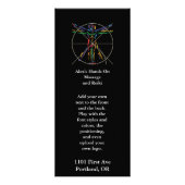 DaVinci Vitruvian Man Chakra kleuren Reclamekaart (Voorkant)