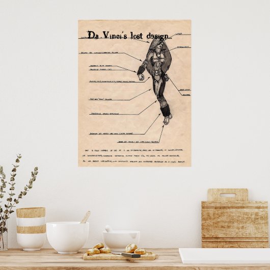 DaVinci's verloren ontwerp Poster (Keuken)