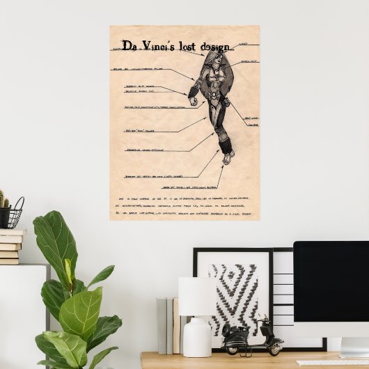 DaVinci's verloren ontwerp Poster (Thuiskantoor)