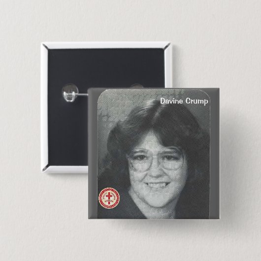 Davine Crump Vierkante Button 5,1 Cm (Voorkant /achterkant)