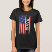 Davis Achternaam Shirt Davis Naam American Flag (Voorkant)