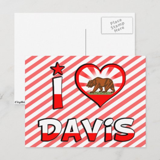 Davis, CA Briefkaart (Voorkant / Achterkant)