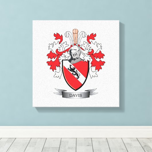 Davis Coat de Arms Canvas Afdruk (Insitu (Houten vloer))