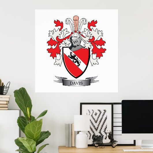 Davis Coat de Arms Poster (Thuiskantoor)