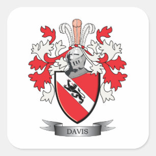 Davis Coat de Arms Vierkante Sticker