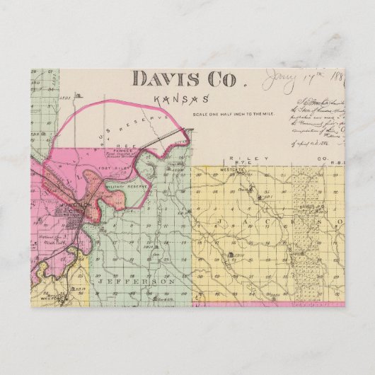 Davis County, Kansas Briefkaart (Voorkant)