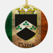 Davis Crest Irish Flag Keramisch Ornament (Voorkant)