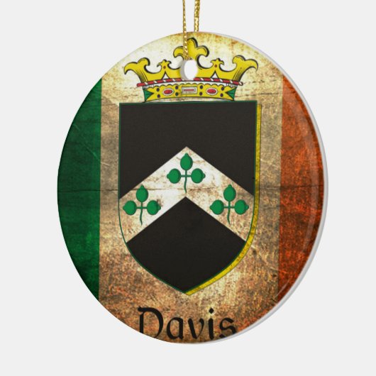 Davis Crest Irish Flag Keramisch Ornament (Links)