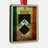 Davis Crest Irish Flag Metalen Ornament (Rechts)