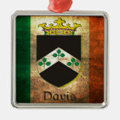 Davis Crest Irish Flag Metalen Ornament (Voorkant)