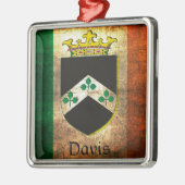 Davis Crest Irish Flag Metalen Ornament (Links)
