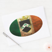 Davis Crest Irish Flag Ovale Sticker (Envelop)