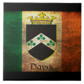 Davis Crest Irish Flag Tegeltje (Voorkant)