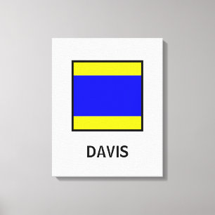 Davis Familienaam Nautische Vlag Canvas Afdruk